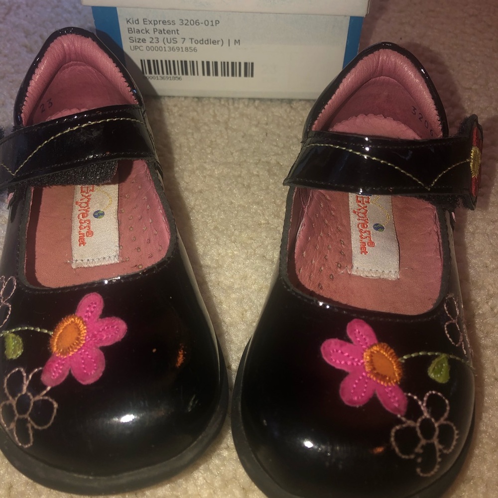 Kid Express Mary Jane Toddler Sz 7 Black Patent